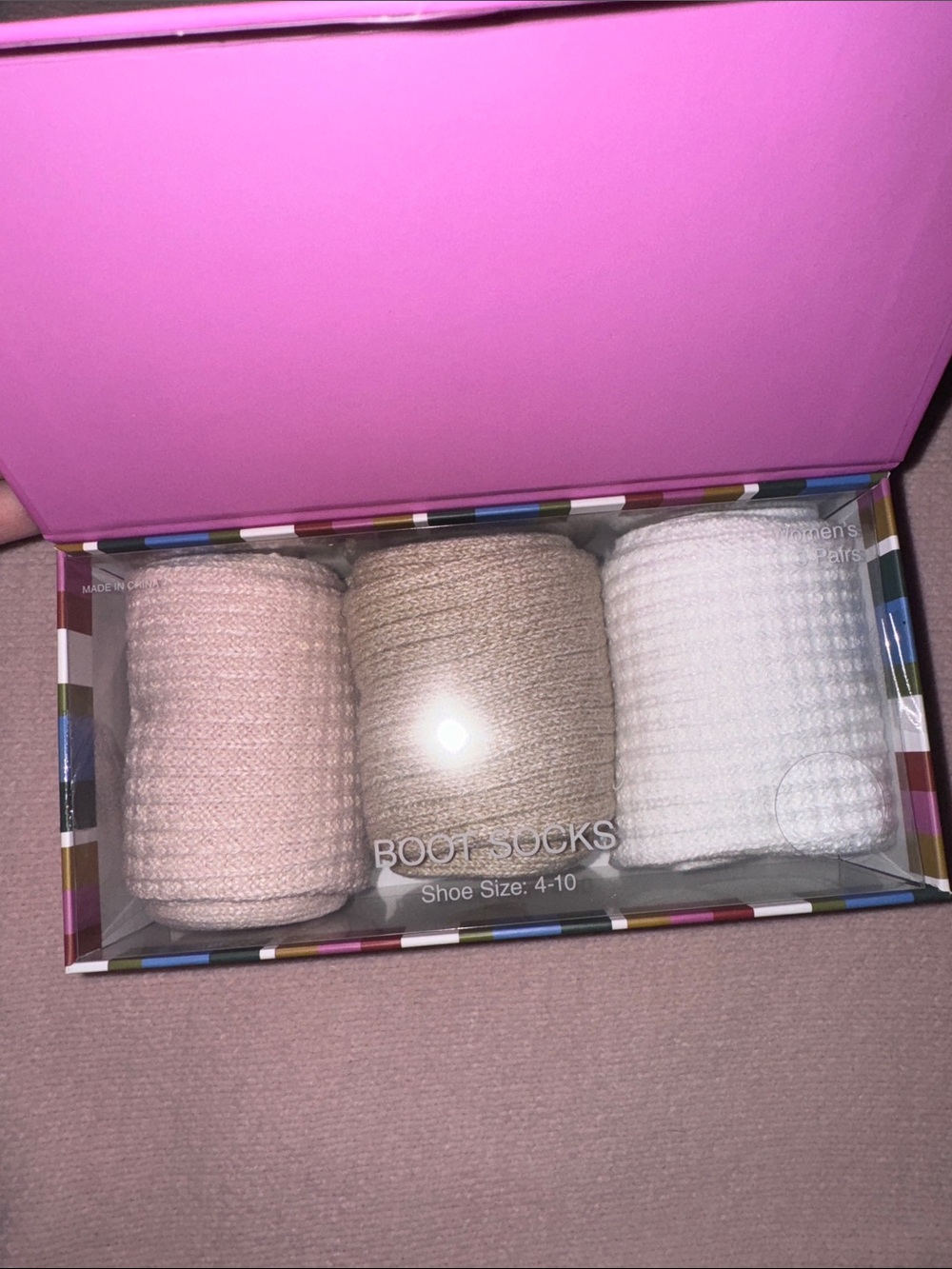 Gap Women's Boot Socks - Pink, Beige & White brand new